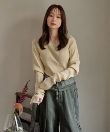 long sleeve rib knit / ロングスリーブリブニット