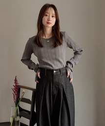 mideal（マイディール）の「long sleeve rib knit / ロングスリーブリブニット（ニット/セーター）」