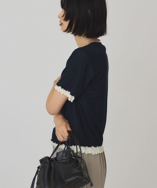 AMERICAN HOLIC(アメリカンホリック)の「【2点セット】配色レイヤードメローTシャツ(Tシャツ/カットソー・レディース・ダークネイビー/パープル/アイボリー・M/L)」の11枚目の写真