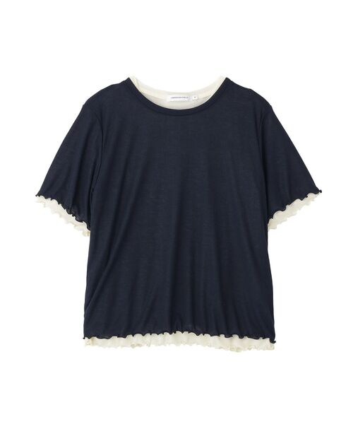 AMERICAN HOLIC(アメリカンホリック)の「【2点セット】配色レイヤードメローTシャツ(Tシャツ/カットソー・レディース・ダークネイビー/パープル/アイボリー・M/L)」の8枚目の写真