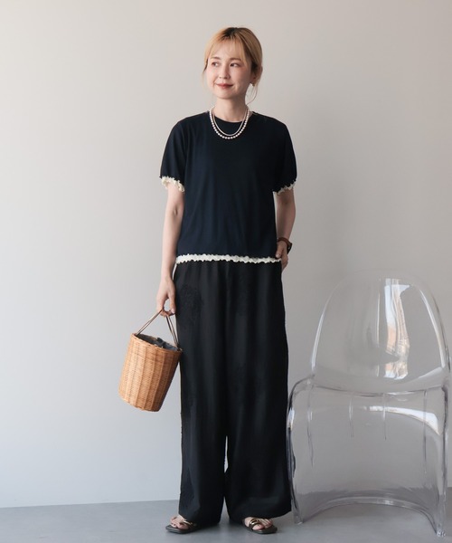 AMERICAN HOLIC(アメリカンホリック)の「【2点セット】配色レイヤードメローTシャツ(Tシャツ/カットソー・レディース・ダークネイビー/パープル/アイボリー・M/L)」の4枚目の写真