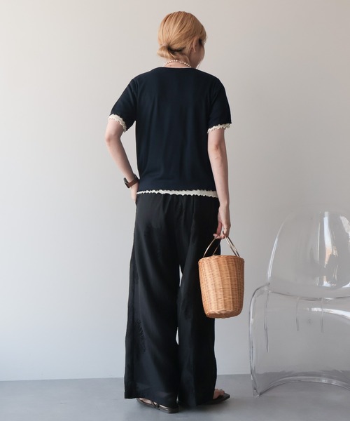 AMERICAN HOLIC(アメリカンホリック)の「【2点セット】配色レイヤードメローTシャツ(Tシャツ/カットソー・レディース・ダークネイビー/パープル/アイボリー・M/L)」の5枚目の写真