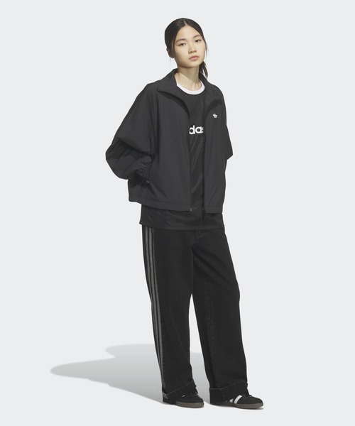 adidas(アディダス)の「スリーストライプス ジップ トラックトップ トラックジャケット(ジャージ) / アディダスオリジナルス adidas Originals(ナイロンジャケット・レディース・ブラック・X-LARGE/X-SMALL/LARGE/SMALL/MEDIUM/XX-LARGE)」の8枚目の写真