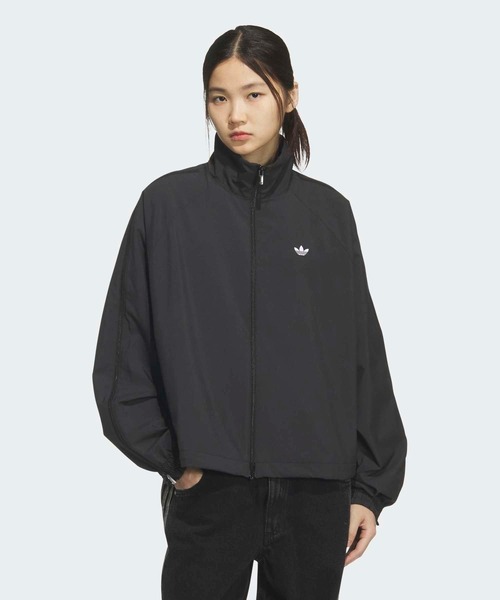 adidas(アディダス)の「スリーストライプス ジップ トラックトップ トラックジャケット(ジャージ) / アディダスオリジナルス adidas Originals(ナイロンジャケット・レディース・ブラック・X-LARGE/X-SMALL/LARGE/SMALL/MEDIUM/XX-LARGE)」の4枚目の写真