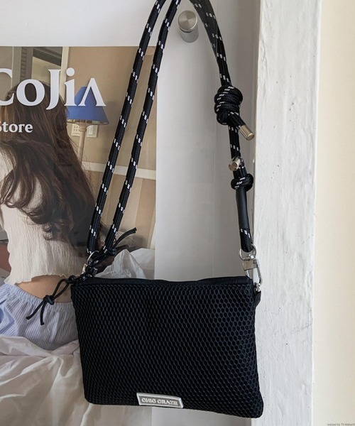 Mignonjour(ミニョンジュール)の「Mignonjour/メッシュミニショルダーバッグ M2962(ショルダーバッグ・レディース・ホワイト/イエロー/ブラック/グレー/ブルー・FREE)」の6枚目の写真