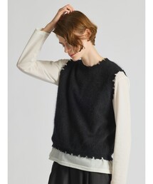 mizuiro ind リップダメージクルーネックベスト