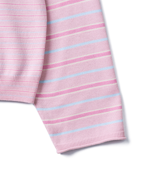 TTUDEMENT(トュードメント)の「STRIPE LONG SLEEVE POLO KNIT_PINK(ニット/セーター・レディース・その他・FREE)」の7枚目の写真