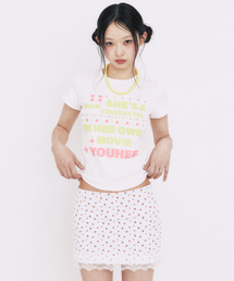 HEART APPLE LACE SKIRT_WHITE