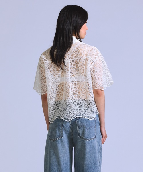Levi's（リーバイス）の「Levi's/リーバイス BLUETAB(TM) クロップド レースシャツ（シャツ/ブラウス・レディース・ホワイト・M/S/XS）」の3枚目の写真