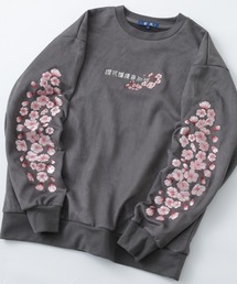 SUGGESTION（サジェッション）の「雷嵐 櫻袖刺繍カットスエードトレーナー（スウェット）」
