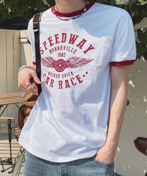 NOWLE（ノウル）の「【NOWLE】ヴィンテージライク リンガーT 半袖Tシャツ / スマートサイジング プリント トップス（Tシャツ/カットソー・メンズ・グレー/レッド/ブラック・LARGE/X-LARGE/MEDIUM）」の13枚目の写真
