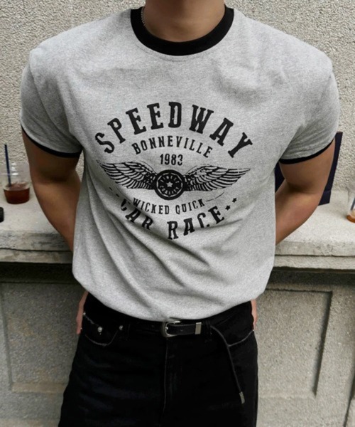 NOWLE（ノウル）の「【NOWLE】ヴィンテージライク リンガーT 半袖Tシャツ / スマートサイジング プリント トップス（Tシャツ/カットソー・メンズ・グレー/レッド/ブラック・LARGE/X-LARGE/MEDIUM）」の14枚目の写真