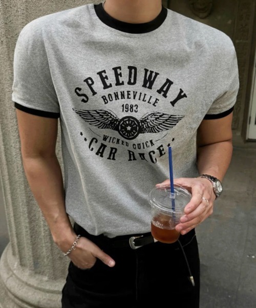 NOWLE（ノウル）の「【NOWLE】ヴィンテージライク リンガーT 半袖Tシャツ / スマートサイジング プリント トップス（Tシャツ/カットソー・メンズ・グレー/レッド/ブラック・LARGE/X-LARGE/MEDIUM）」の17枚目の写真