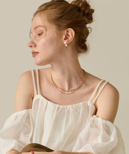 Phoebe(フィービィー)の「【金属アレルギー対応】モダンリズムマグネットチェーンネックレス/ステンレス ワンタッチ 着脱簡単 ベーシック(ネックレス・レディース・シルバー/イエローゴールド・FREE)」の7枚目の写真