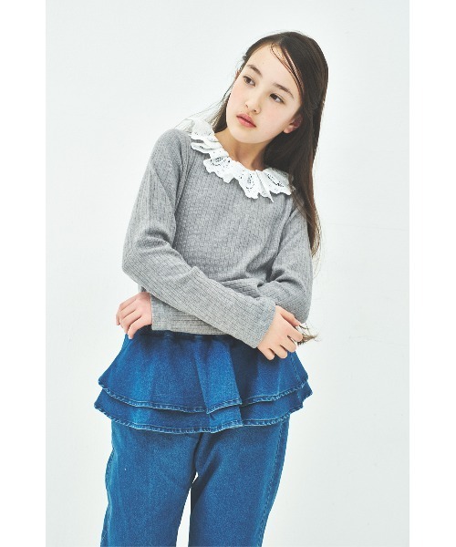 maarook（マルーク）の「ハイストレッチデニムペプラムパンツ（デニムパンツ・キッズ・ネイビー・160cm/150cm/140cm）」の5枚目の写真