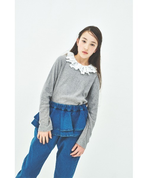 maarook（マルーク）の「ハイストレッチデニムペプラムパンツ（デニムパンツ・キッズ・ネイビー・160cm/150cm/140cm）」の6枚目の写真