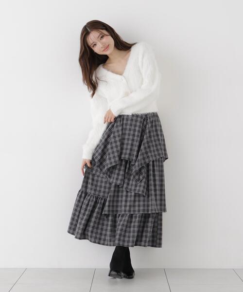 PROPORTION BODY DRESSING(プロポーションボディドレッシング)の「チェック柄ティアードスカート / 1216220905(スカート・レディース・ブラック/ブラウン・MEDIUM/P/S/SMALL)」の2枚目の写真