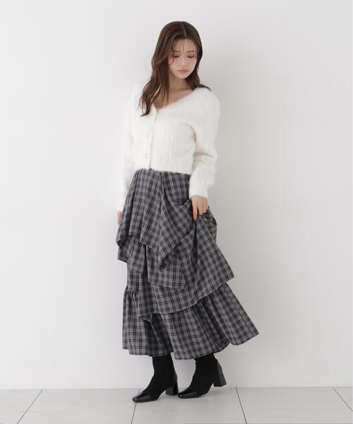 PROPORTION BODY DRESSING(プロポーションボディドレッシング)の「チェック柄ティアードスカート / 1216220905(スカート・レディース・ブラック/ブラウン・MEDIUM/P/S/SMALL)」の3枚目の写真