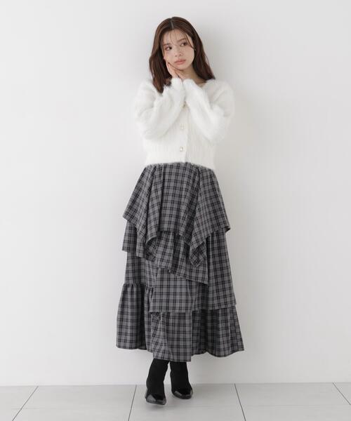 PROPORTION BODY DRESSING(プロポーションボディドレッシング)の「チェック柄ティアードスカート / 1216220905(スカート・レディース・ブラック/ブラウン・MEDIUM/P/S/SMALL)」の4枚目の写真