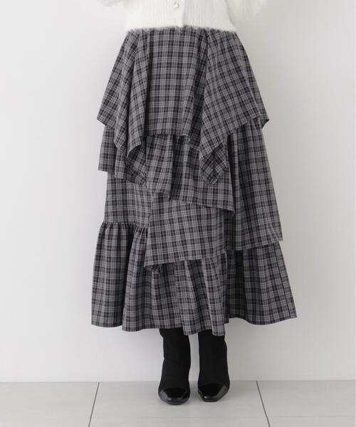 PROPORTION BODY DRESSING(プロポーションボディドレッシング)の「チェック柄ティアードスカート / 1216220905(スカート・レディース・ブラック/ブラウン・MEDIUM/P/S/SMALL)」の5枚目の写真