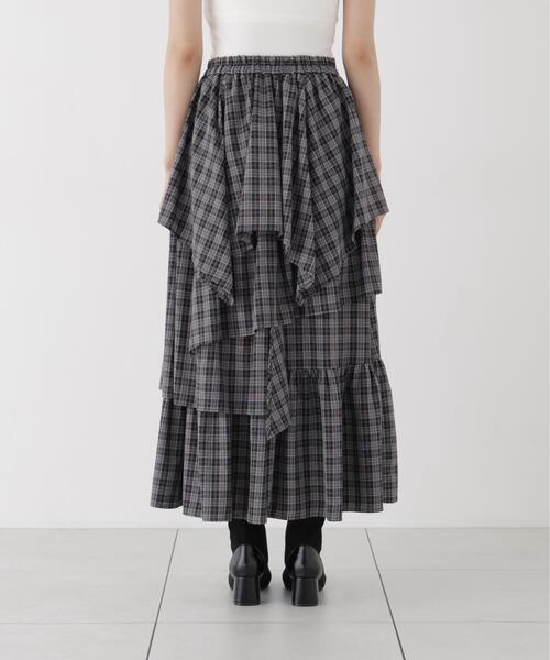 PROPORTION BODY DRESSING(プロポーションボディドレッシング)の「チェック柄ティアードスカート / 1216220905(スカート・レディース・ブラック/ブラウン・MEDIUM/P/S/SMALL)」の21枚目の写真