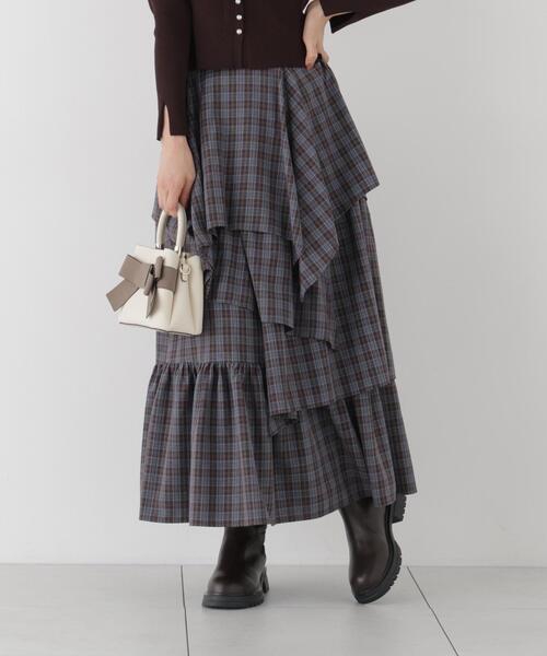 PROPORTION BODY DRESSING(プロポーションボディドレッシング)の「チェック柄ティアードスカート / 1216220905(スカート・レディース・ブラック/ブラウン・MEDIUM/P/S/SMALL)」の16枚目の写真