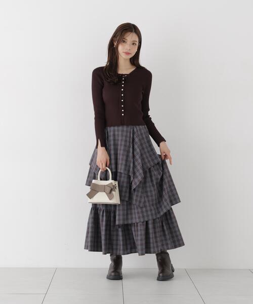 PROPORTION BODY DRESSING(プロポーションボディドレッシング)の「チェック柄ティアードスカート / 1216220905(スカート・レディース・ブラック/ブラウン・MEDIUM/P/S/SMALL)」の14枚目の写真