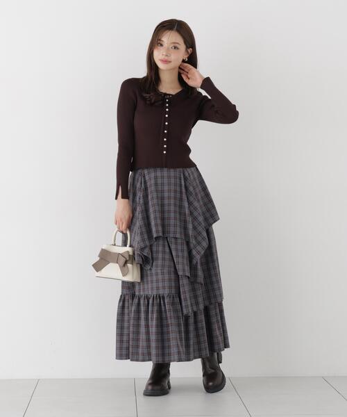 PROPORTION BODY DRESSING(プロポーションボディドレッシング)の「チェック柄ティアードスカート / 1216220905(スカート・レディース・ブラック/ブラウン・MEDIUM/P/S/SMALL)」の13枚目の写真