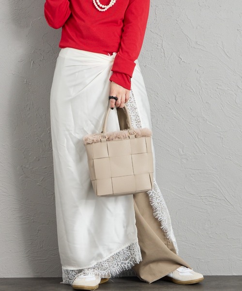 CACHELLIE（カシェリエ）の「[CACHELLIE/カシェリエ] メッシュデザイン 4WAY トートバッグ（トートバッグ・レディース・ブラック/ベージュ/グレー・ONE SIZE）」の7枚目の写真