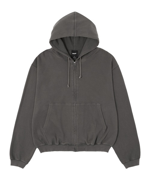 HUF（ハフ）の「CROP THERMAL FULL ZIP HOODIE（パーカー・メンズ・オリーブ/チャコールグレー/レッド・S/M/L/XL）」の8枚目の写真