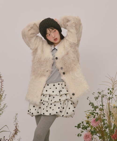loin nuit(ロワンニュイ)の「nuance color shaggy cardigan / ニュアンスカラーシャギーカーディガン(カーディガン/ボレロ・レディース・アイボリー/ピンク/キャメル・FREE)」の7枚目の写真