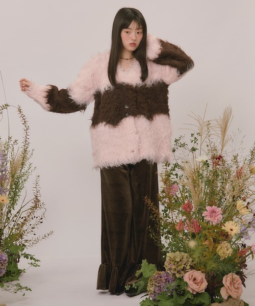 loin nuit(ロワンニュイ)の「nuance color shaggy cardigan / ニュアンスカラーシャギーカーディガン(カーディガン/ボレロ・レディース・アイボリー/ピンク/キャメル・FREE)」の21枚目の写真