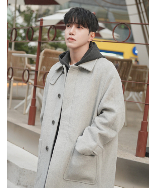 ADHOC(アドホック)の「男女共用セミオーバーハーフバルマカンコート (L-M-GREY) (HBAHCA2)(チェスターコート・メンズ・その他・FREE/105/100/95)」の2枚目の写真