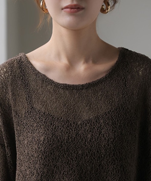 HUG.U(ハグユー)の「抜け感たっぷり。カーリーレースプルオーバー(Tシャツ/カットソー・レディース・ホワイト/ブラウン/ブラック・FREE)」の15枚目の写真