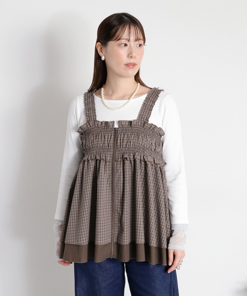 cepo(セポ)の「袖ラメ切り替えロングスリーブTee(Tシャツ/カットソー・レディース・オフホワイト/ホワイト系その他/ブラック・M)」の14枚目の写真