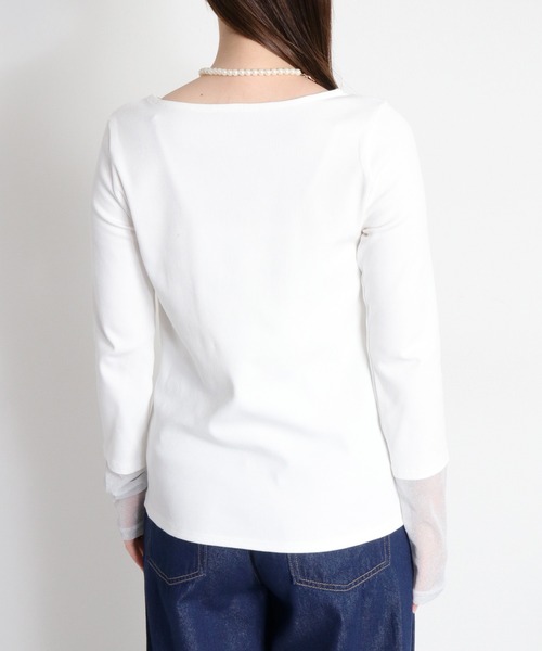 cepo(セポ)の「袖ラメ切り替えロングスリーブTee(Tシャツ/カットソー・レディース・オフホワイト/ホワイト系その他/ブラック・M)」の20枚目の写真