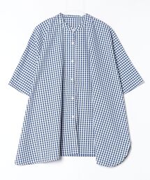 OMNES | テックコットンワイドシルエットポンチョシャツブラウス 半端袖(シャツ/ブラウス)