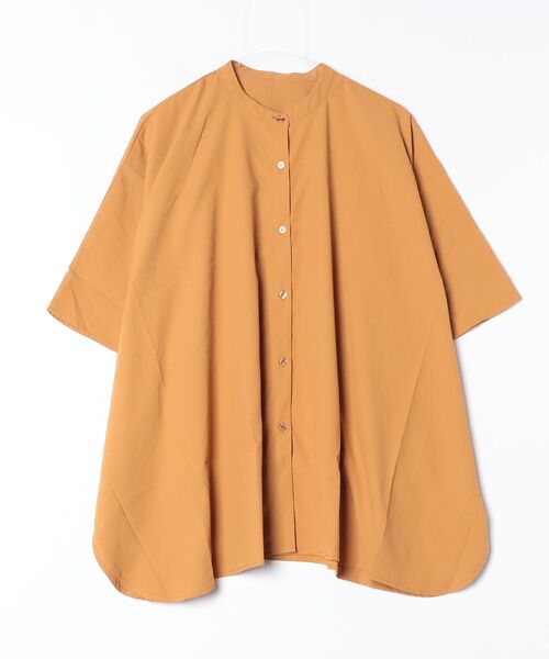 OMNES（オムネス）の「テックコットンワイドシルエットポンチョシャツブラウス 半端袖（シャツ/ブラウス・レディース・イエロー/ネイビー/グリーン・FREE）」の3枚目の写真