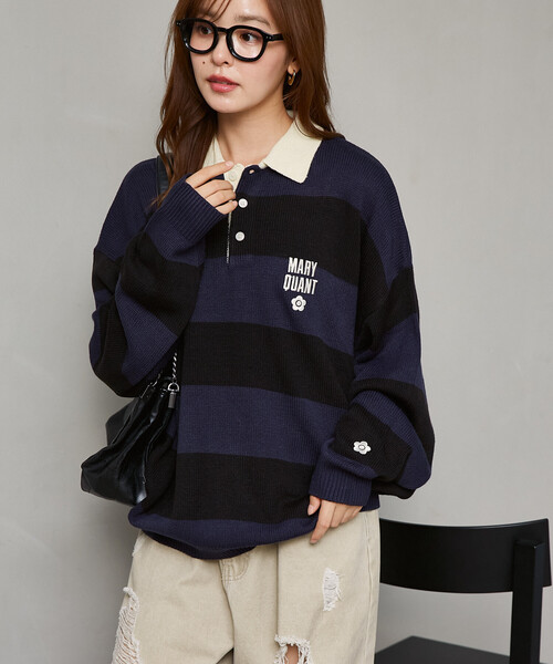 MARY QUANT（マリークワント）の「MARY QUANT × PUBLUX/マリークワント <ユニセックス>別注 ロゴ ラガー ニット　限定展開（ニット/セーター・メンズ・ブラウン/ネイビー/グレー・LARGE/MEDIUM/SMALL）」の10枚目の写真