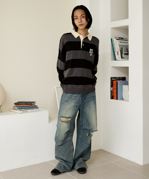 MARY QUANT（マリークワント）の「MARY QUANT × PUBLUX/マリークワント <ユニセックス>別注 ロゴ ラガー ニット　限定展開（ニット/セーター・メンズ・ブラウン/ネイビー/グレー・LARGE/MEDIUM/SMALL）」の15枚目の写真