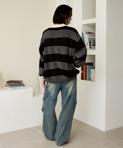 MARY QUANT（マリークワント）の「MARY QUANT × PUBLUX/マリークワント <ユニセックス>別注 ロゴ ラガー ニット　限定展開（ニット/セーター・メンズ・ブラウン/ネイビー/グレー・LARGE/MEDIUM/SMALL）」の17枚目の写真