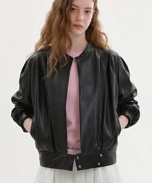 Fano Studios | タックディテール レザーライクジャケット FQ26W060【Fano Studios】【2026AW】(ライダースジャケット)