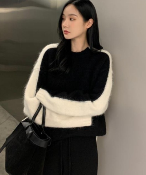 semplice（センプリチェ）の「ニット・セーター【韓国ファッション】（ニット/セーター・レディース・ブラック・F）」の5枚目の写真