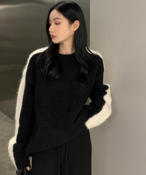 semplice（センプリチェ）の「ニット・セーター【韓国ファッション】（ニット/セーター・レディース・ブラック・F）」の6枚目の写真