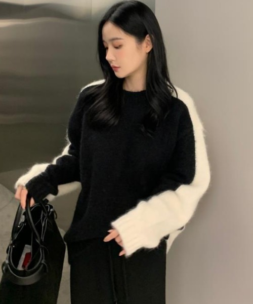 semplice（センプリチェ）の「ニット・セーター【韓国ファッション】（ニット/セーター・レディース・ブラック・F）」の3枚目の写真