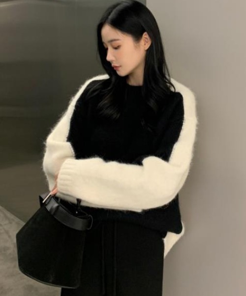 semplice（センプリチェ）の「ニット・セーター【韓国ファッション】（ニット/セーター・レディース・ブラック・F）」の4枚目の写真
