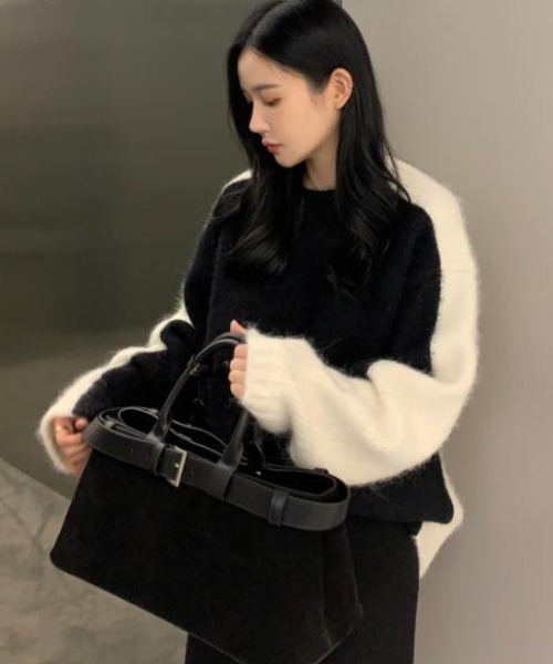 semplice（センプリチェ）の「ニット・セーター【韓国ファッション】（ニット/セーター・レディース・ブラック・F）」の2枚目の写真