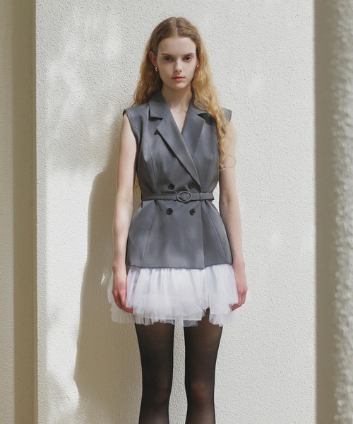 EIMY ISTOIRE(エイミーイストワール)の「2WAY JACKET MINI DRESS(ワンピース・レディース・グレー/ブラック・38/36)」の6枚目の写真