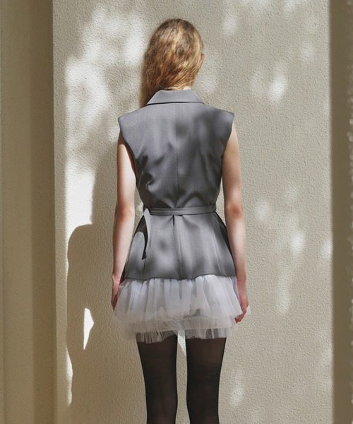 EIMY ISTOIRE(エイミーイストワール)の「2WAY JACKET MINI DRESS(ワンピース・レディース・グレー/ブラック・38/36)」の8枚目の写真