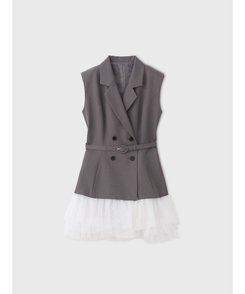 EIMY ISTOIRE(エイミーイストワール)の「2WAY JACKET MINI DRESS(ワンピース・レディース・グレー/ブラック・38/36)」の9枚目の写真